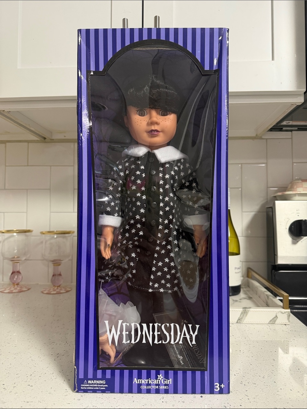 American Girl Wednesday Doll in Black and White Gothic Outfit